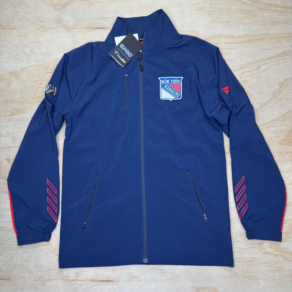 NEW New York Rangers Fanatics Authentic Pro Rink Full-Zip Coaches Jacket SM